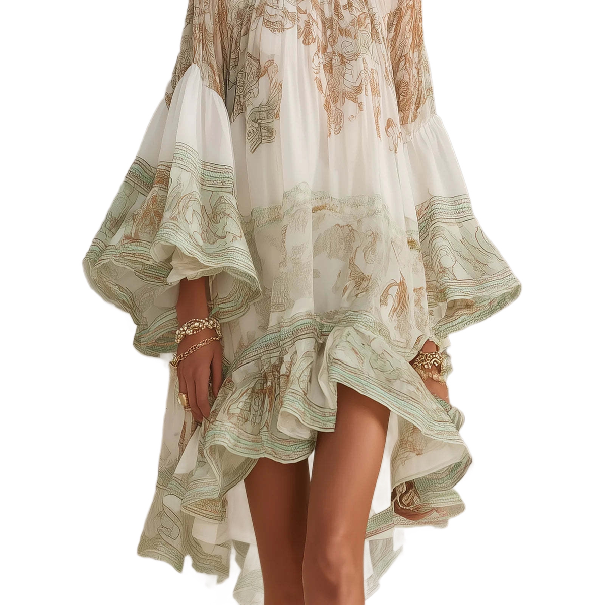 Robe longue bohème élégante à volants