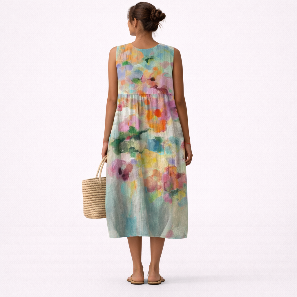 Tiphaine | Robe Midi Multicolore Élégante