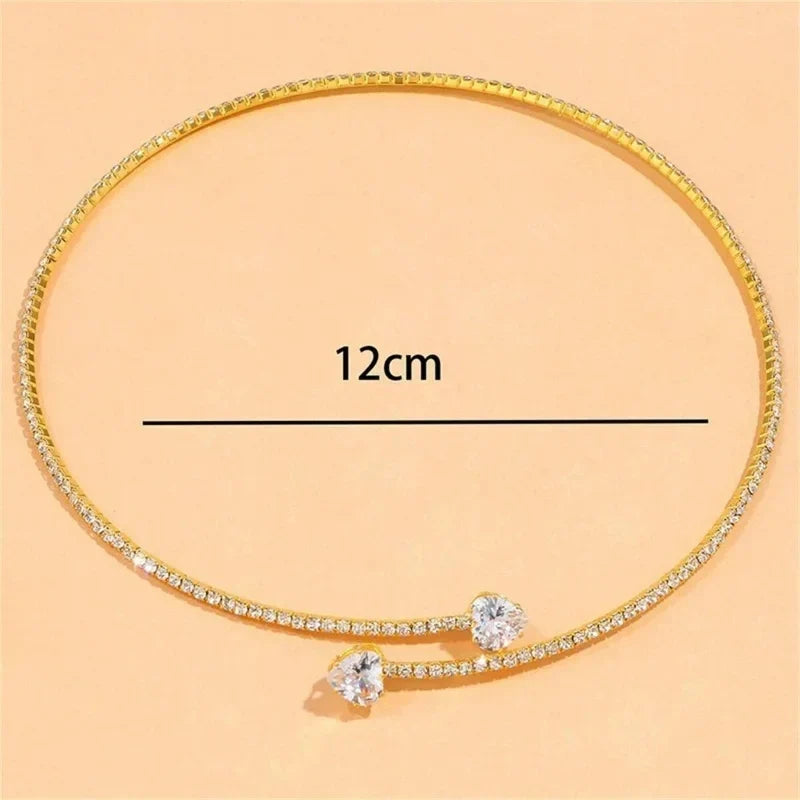 Collier Ras-du-Cou Cœur en Cristal