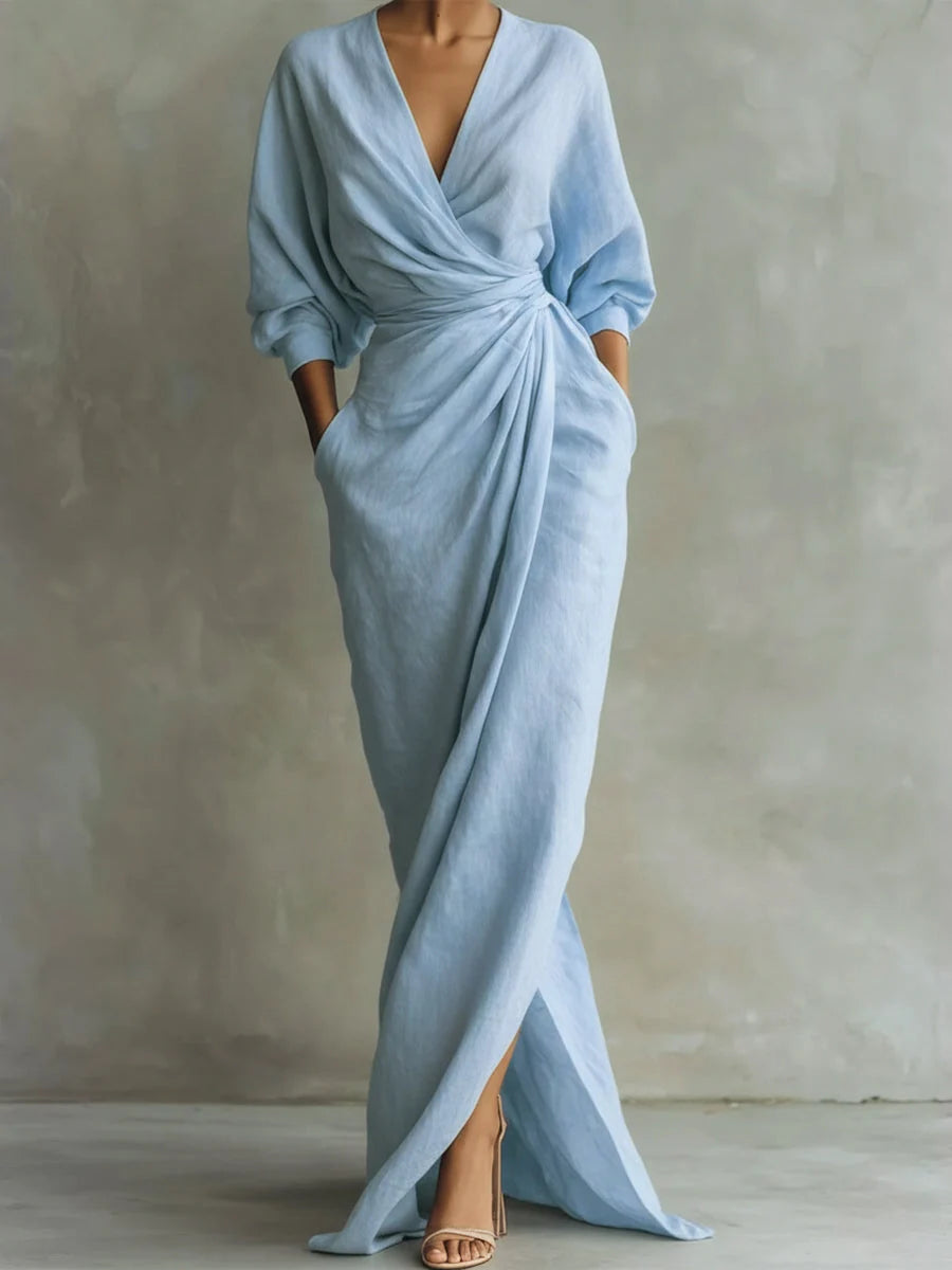 Camille | Robe longue à encolure en V