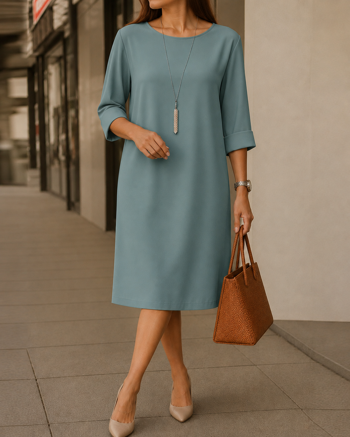 Odette | Robe midi galbant le ventre