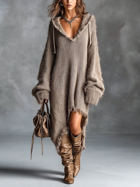 Aurélie | Robe Midi Oversize à Capuche
