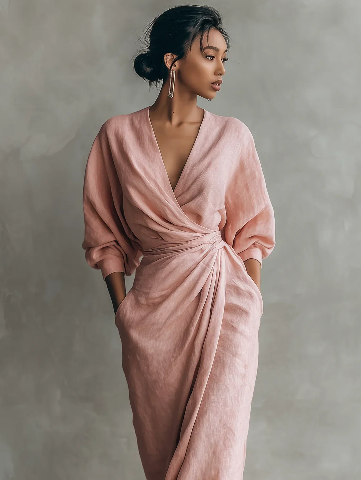 Camille | Robe longue à encolure en V
