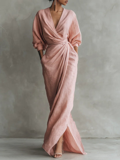 Camille | Robe longue à encolure en V