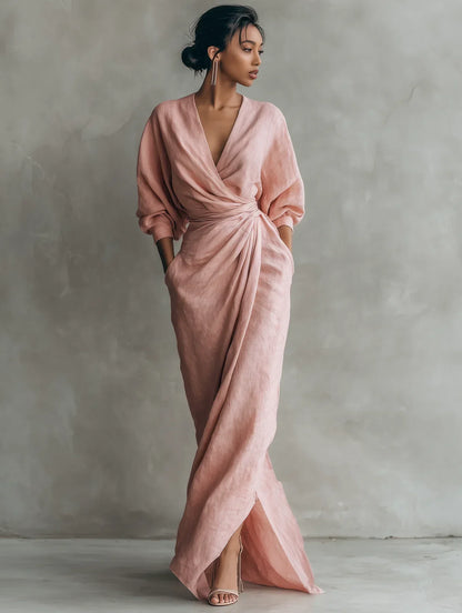 Camille | Robe longue à encolure en V