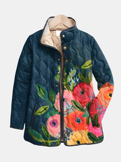 Fleur | Veste matelassée à imprimé floral vintage