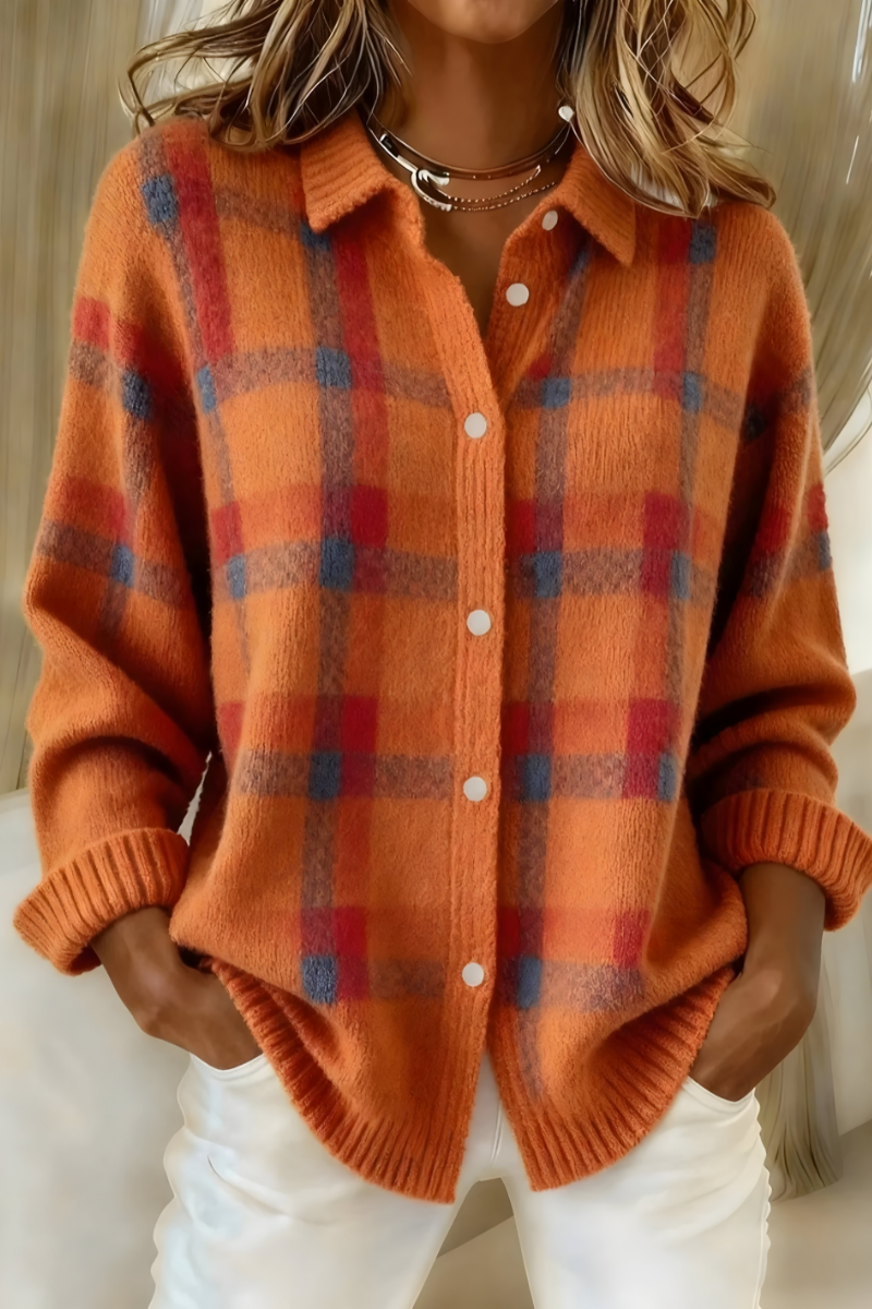 Anna | Gilet en maille à carreaux