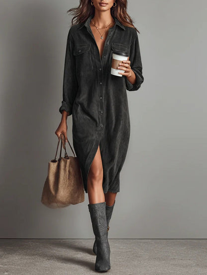 Émilie | Robe Midi Ample à Double Poches