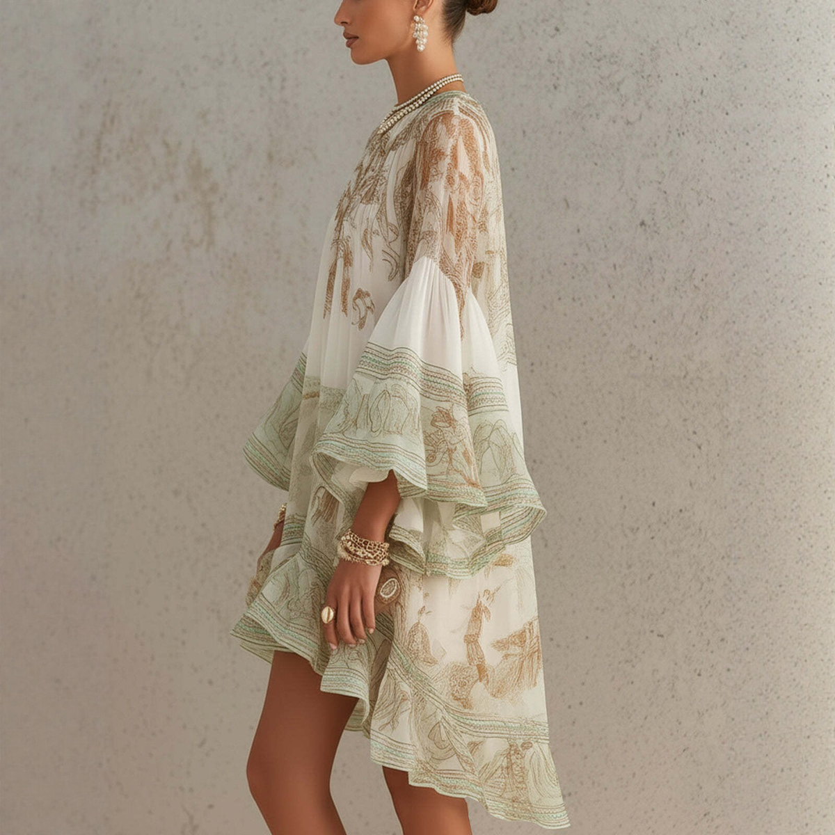 Robe longue bohème élégante à volants