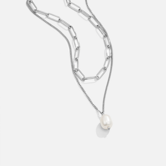 Collier Élégant avec Perles Suspendues