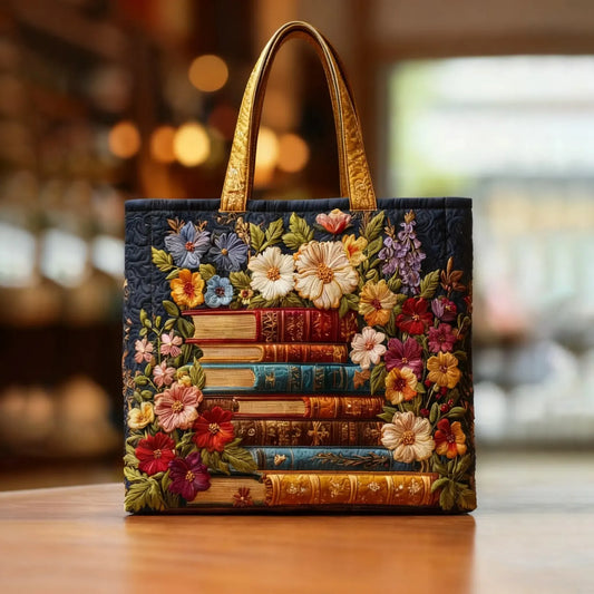 Sac artisanal - Imprimés floraux et livres