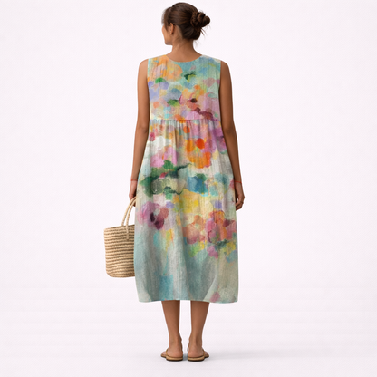 Tiphaine | Robe Midi Multicolore Élégante