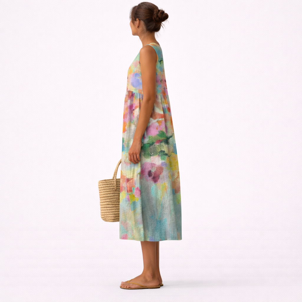 Tiphaine | Robe Midi Multicolore Élégante