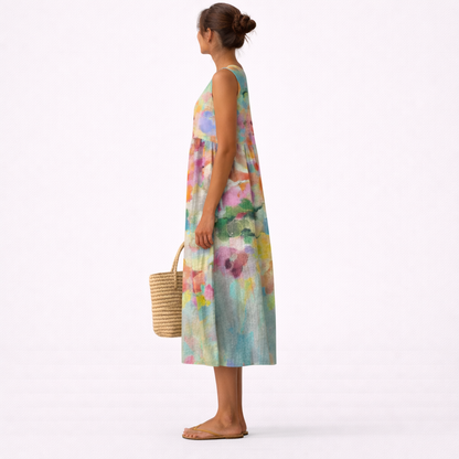 Tiphaine | Robe Midi Multicolore Élégante