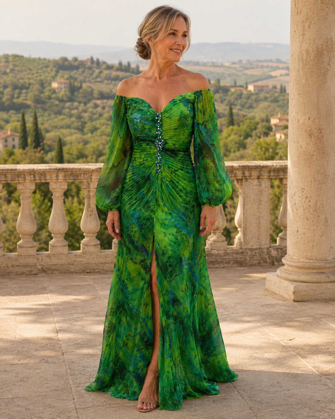 Léa | Robe longue à épaules dénudées