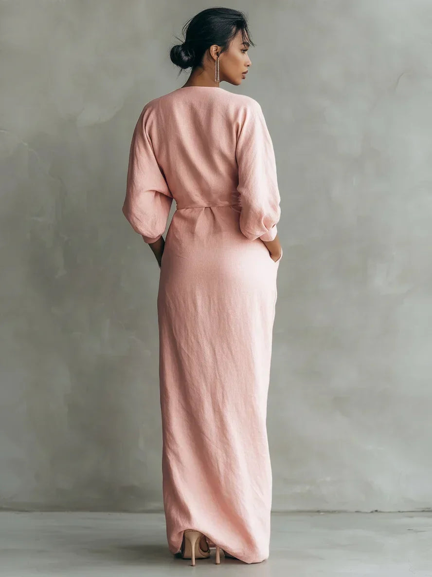 Camille | Robe longue à encolure en V