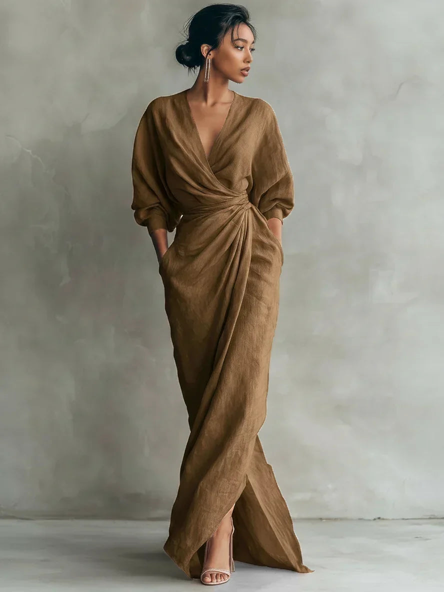 Camille | Robe longue à encolure en V