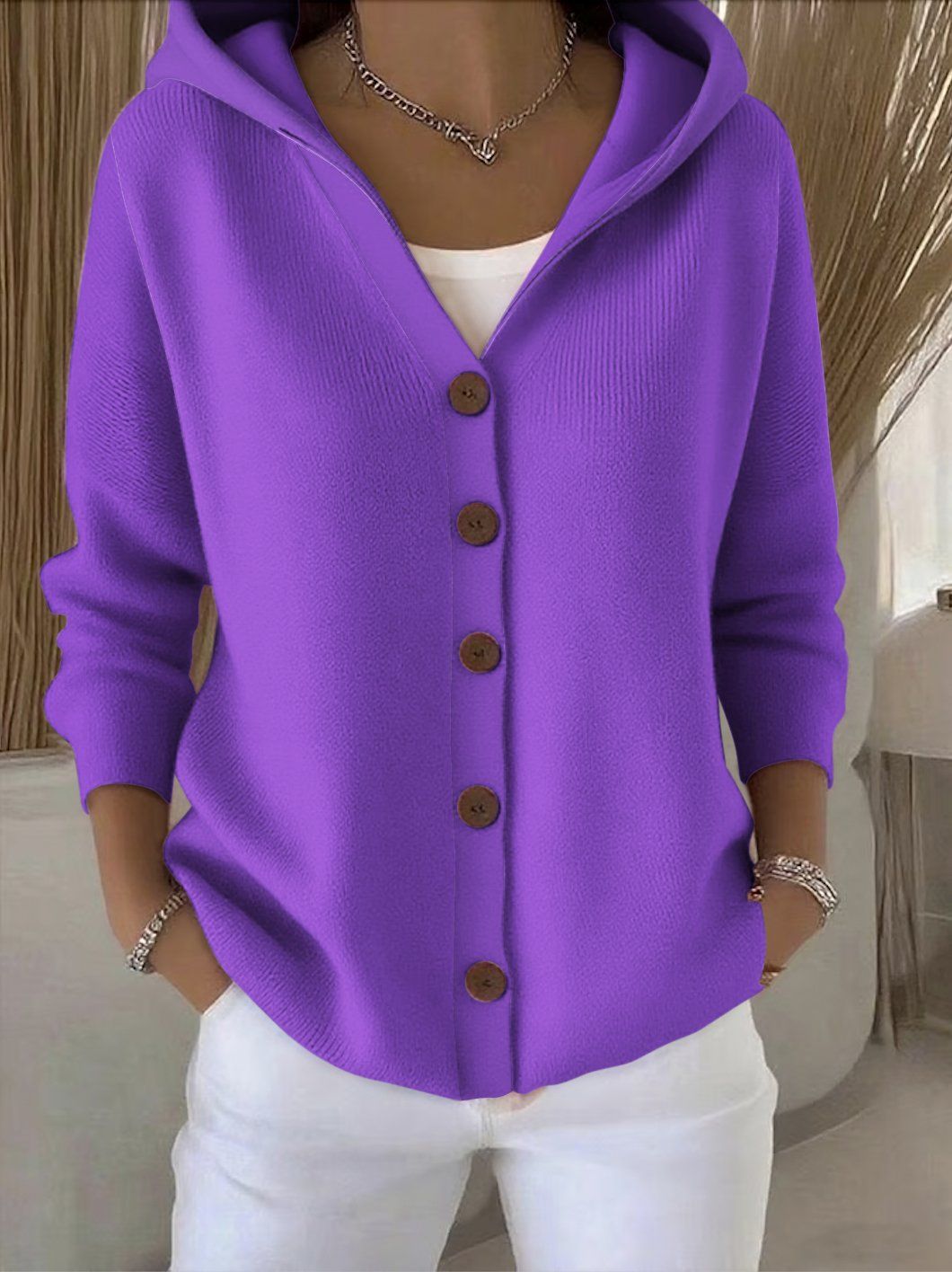 Charlotte | Veste en maille à capuche