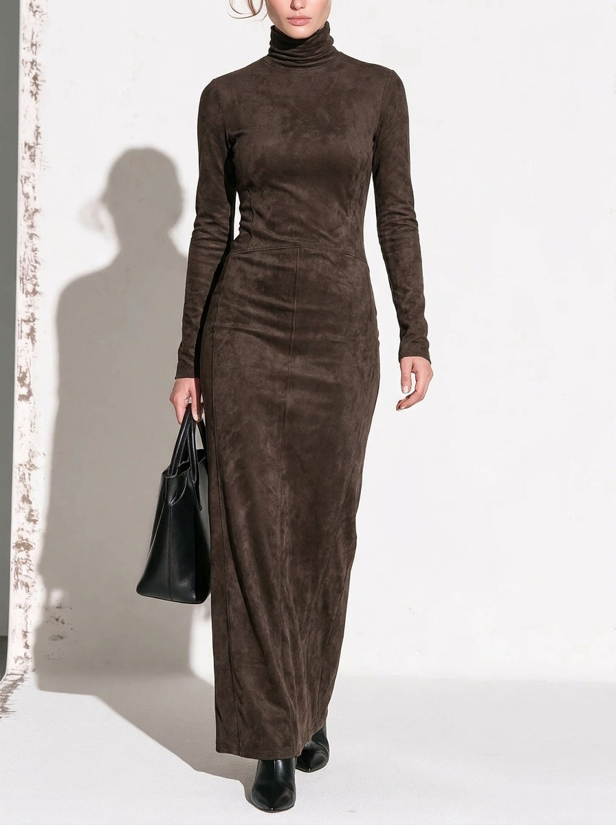 Lorène | Robe Midi Longue Marron