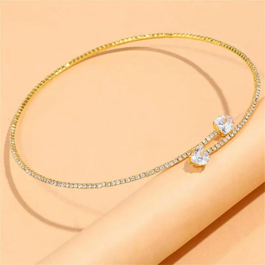 Collier Ras-du-Cou Cœur en Cristal