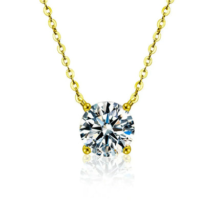 Collier en argent sterling plaqué or avec zircon