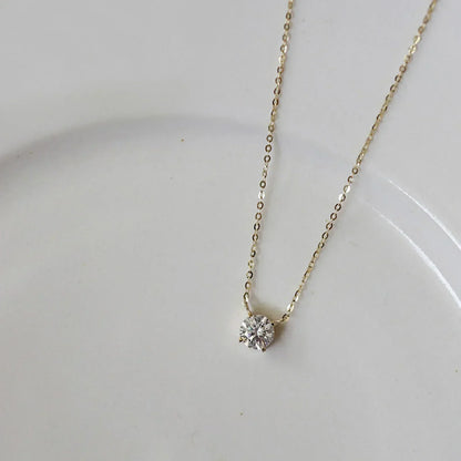 Collier en argent sterling plaqué or avec zircon
