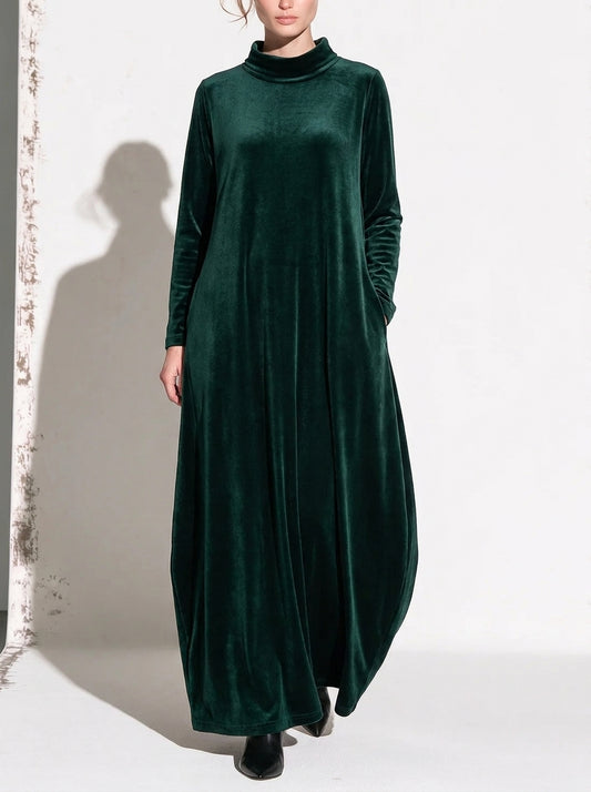 Françoise™ - Robe douce à col montant avec poches – Élégance confortable