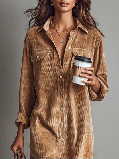 Émilie | Robe Midi Ample à Double Poches
