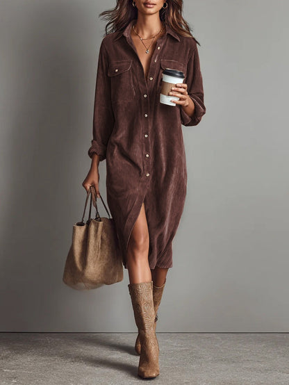 Émilie | Robe Midi Ample à Double Poches