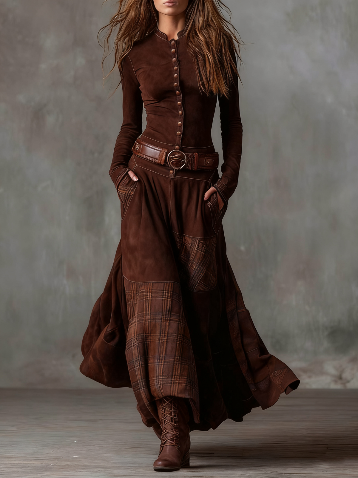 Delphine | Robe Maxi Bohème à Ceinture