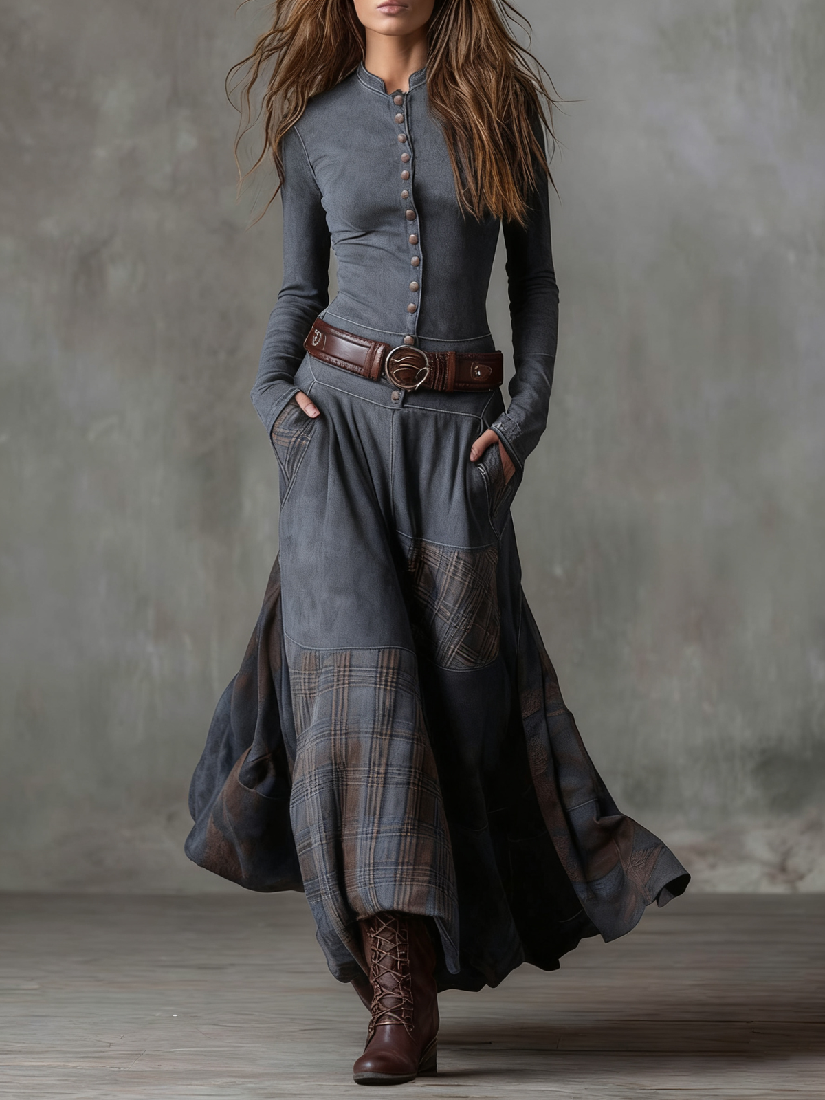 Delphine | Robe Maxi Bohème à Ceinture