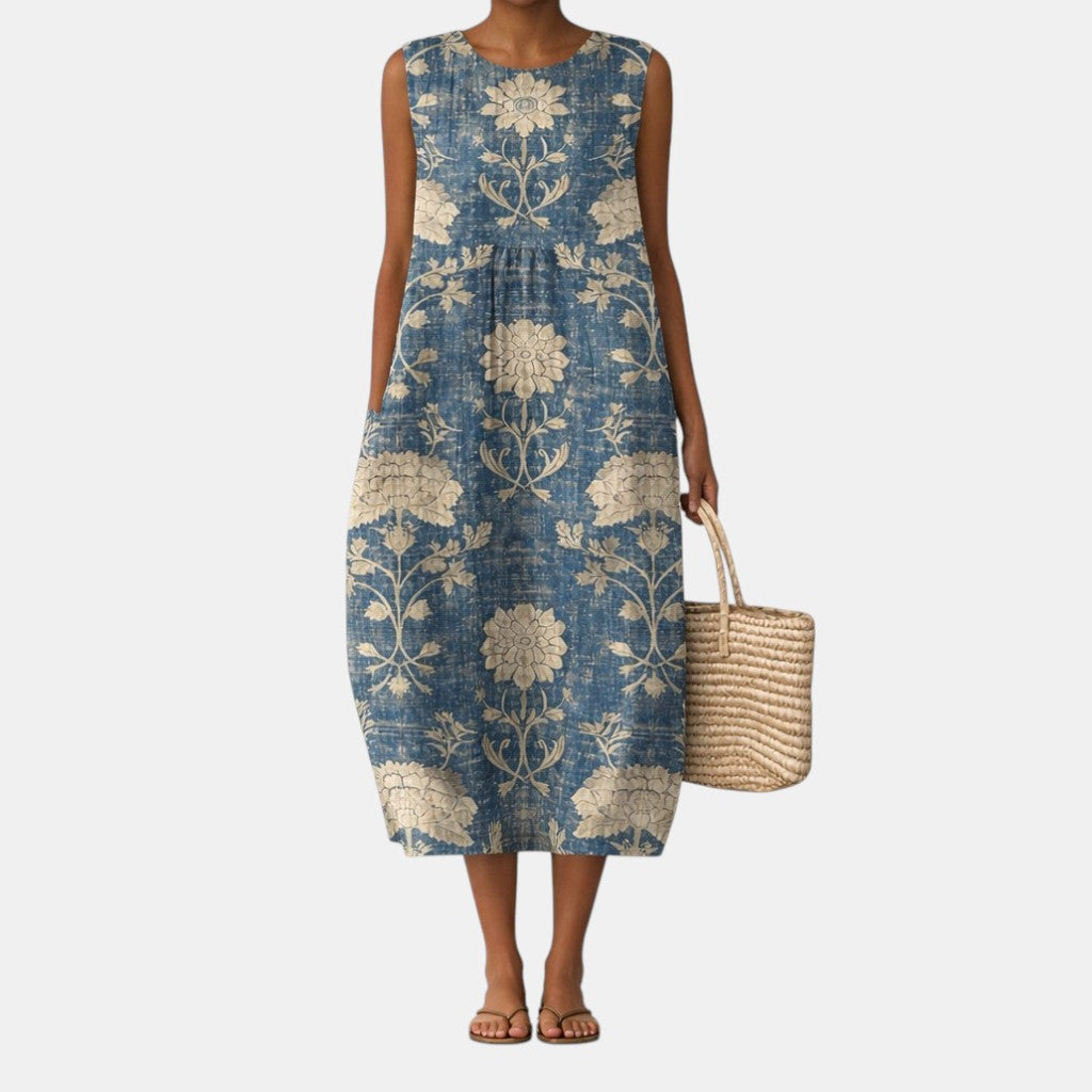 Axelle | Robe midi florale classique