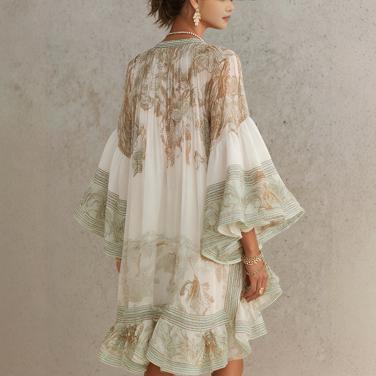 Robe longue bohème élégante à volants