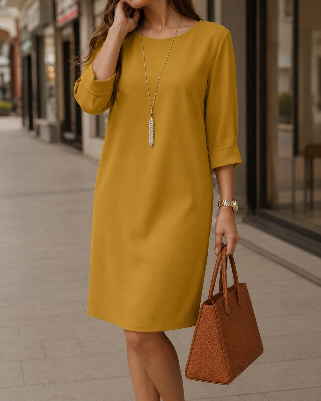 Odette | Robe midi galbant le ventre