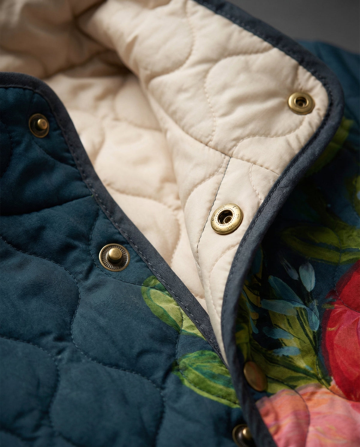 Fleur | Veste matelassée à imprimé floral vintage