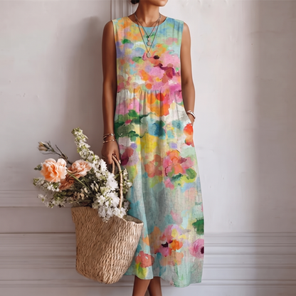 Tiphaine | Robe Midi Multicolore Élégante