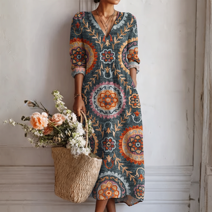 Éléonore | Robe Midi Géométrique
