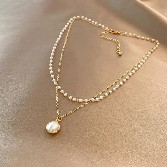 Collier Élégant en Or avec Perles