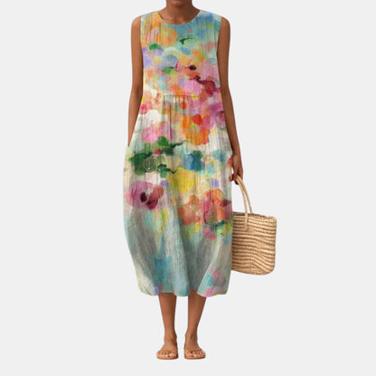 Tiphaine | Robe Midi Multicolore Élégante