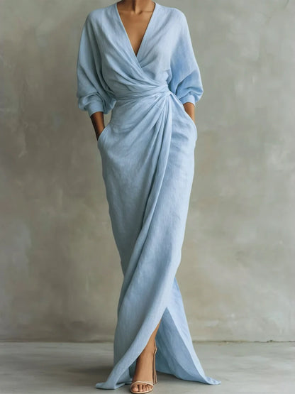 Camille | Robe longue à encolure en V