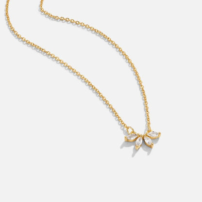 Collier Feuille en Cristal